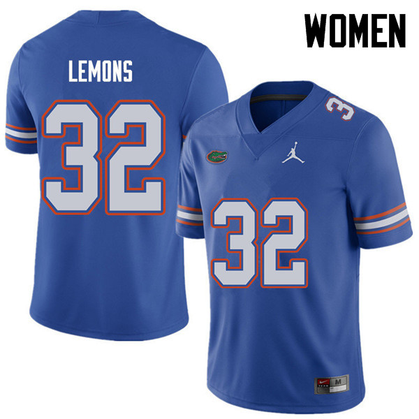 Jordan Brand Women #32 Adarius Lemons Florida Gators College Football Jerseys Sale-Royal